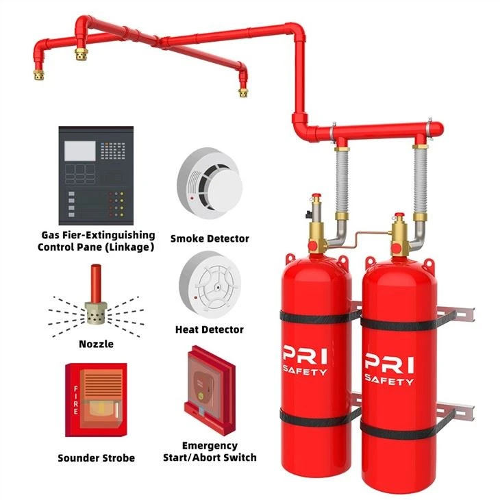 Gas Based FM-200 HFC227ea Total Flood Fire Suppression System